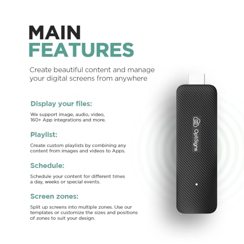 OptiSigns OptiStick Digital Signage Player - Android-Based 4K UHD HDMI Stick, Quad Core, WiFi/Ethernet, Remote Screen Management - Image 5