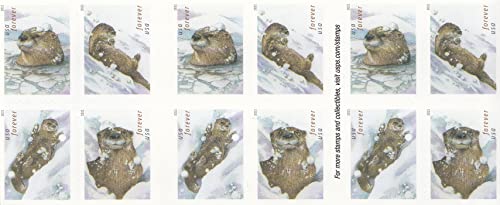 Usps 2021 Otters In Snow Forever First Class Postage Stamps Playful Theme, Winter, Holiday, Invitations, Animal Lover, (1 Booklet Of 20 Stamps) #TOP3