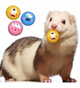 BESNEW Natural Rubber Squeaker Toys for Ferret,High Elasticity Ferret Latex Squeaker Balls 3 Pack...