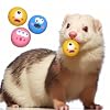 Natural Rubber Squeaker Toys for Ferret,High Elasticity Ferret Latex Squeaker Balls 3 Pack,Tough Teething Toys Big Eyes Printed Toy Ball for Small Dogs,Easy to Clean