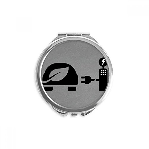Miroir rond maquillage de poche portable station de recharge dessin