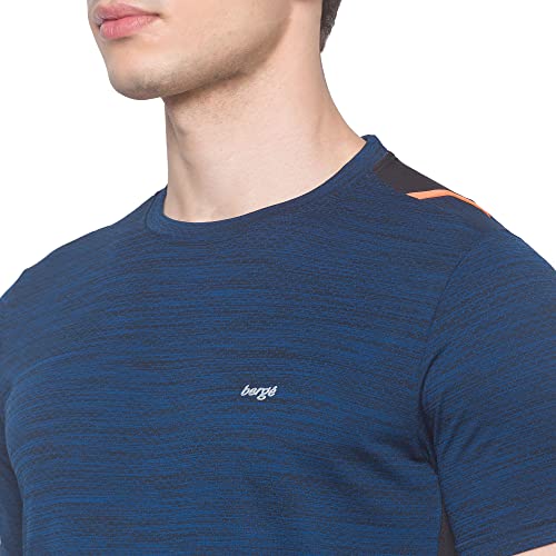 Image of berge' Men's Jacquard Polyester Dry Fit Textured Western Shirts & Tshirts for Men, Quick Drying & Breathable Fabric, Gym Wear Tees & Workout Tops|Half Sleeve T-Shirt|Running Tshirts for Men