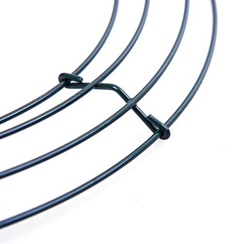 image for URATOT 3 Pack Christmas Metal Wreath Frame Dark Green Wire Wreath Ring