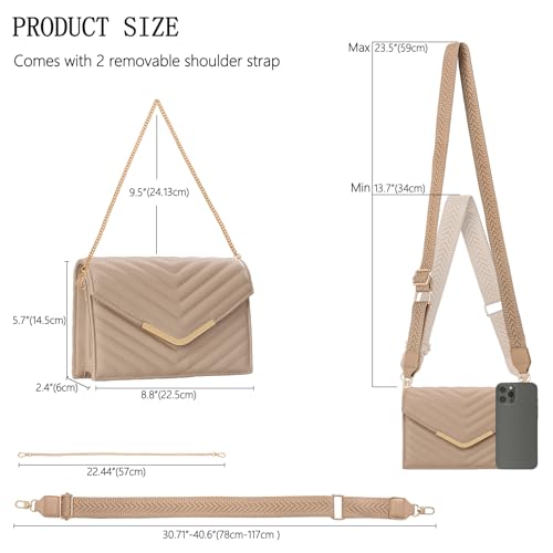 Women's Crossbody Bag - Vegan Leather Quilted Shoulder Purse,Evening Handbag with 2 Straps3