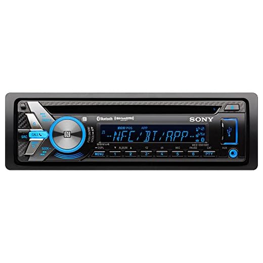 Sony MEX-N4300BT Built-in Dual Bluetooth Voice Command CD/MP3 AM/FM Radio Front USB AUX Pandora Spotify iHeartRadio iPod / iPhone Siri and Android Controls Car Stereo Receiver with ALPHASONIK EARBUDS