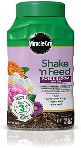 Miracle-Gro Shake 'n Feed Rose and Bloom Plant Food - Promotes More Blooms and Spectacular Colors (vs. Unfed Plants), Feeds Roses and Flowering Plants for up to 3 Months, 1 lb.