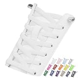 Puzeam 2 Pairs Elastic Shoe Laces for Sneakers, No Tie Shoelaces for Adults and Kids, Tieless Stretch Shoestrings for High Tops, Sport, Boots, and Running Shoes (White 31IN)