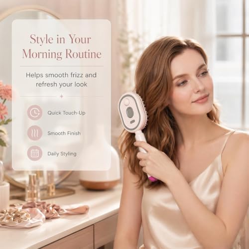 2026 Upgraded Electric Spray air Cushion Massage Comb, Anti-Static & Detangling,Retractable Massage Steam Brush for Frizzy Hair & Scalp Care,Women Men (Pink) — view 8