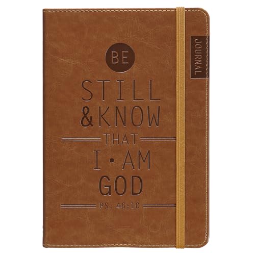 Christian Art Gifts Tan Faux Leather Journal, Be Still and Know - Psalm 46:10, Flexcover Inspirational Notebook w/Elastic Closure 160 Lined Pages w/Scripture, 5.8 x 8.5 Inches Christian Art Gifts Tan Faux Leather Journal, Be Still and Know - Psalm 46:10, Flexcover Inspirational Notebook w/Elastic Closure 160 Lined Pages w/Scripture, 5.8 x 8.5 Inches