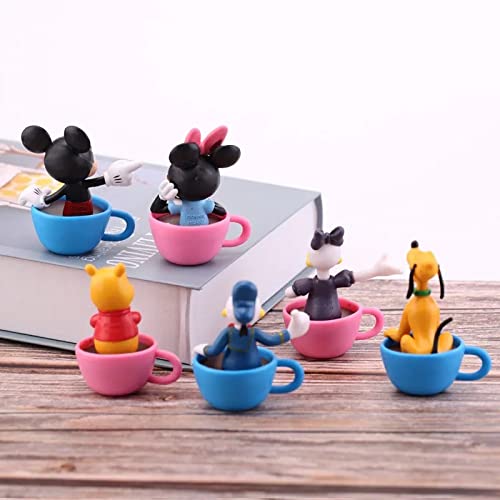 Image of AUGEN Cartoon 6 Set Micky-Mouse Club House Action Figure Keychain Limited Edition for Car, Decoration, Cake, Office Desk & Study Table (Pack of 6 Pieces)