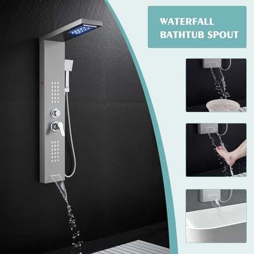 KINKIB Rainfall LED Shower Panel - 5 in 1 Full Body Shower Tower System by KINKIB - Used condition - Image 4