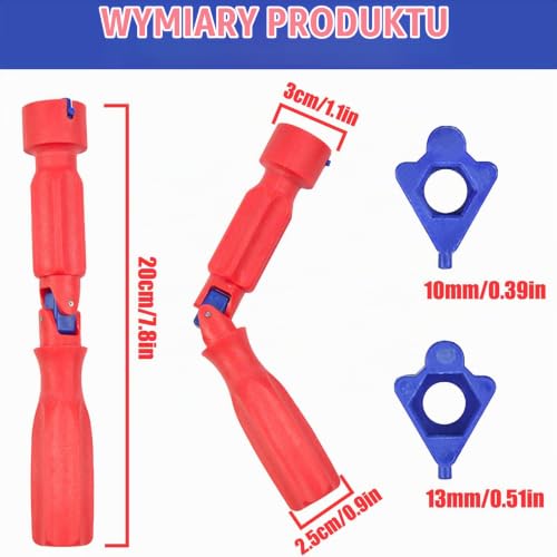 Wvu & Wvo Uniwersalny Klucz Instalacyjny Deski Sedesowej, Z Tworzywa Sztucznego, 20 cm, Czerwony