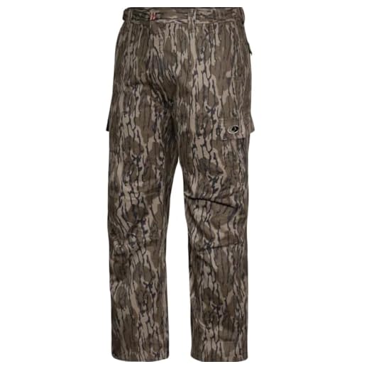 Mossy Oak Cotton Mill 2.0 Camo Hunting Pants for Men Camouflage Clothes, Large, Original Bottomland