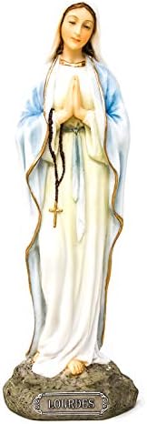 Catholic Gift Shop Ltd Our Lady of Lourdes Statue - Veronese Resin 8 Inch Statue with Lourdes Prayer Card