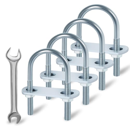 Boulon en U M6 zingué 40x90 mm étrier de fixation rond pour tube et remorque