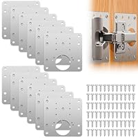 Scharniere Reparaturplatte, 12 Stück Edelstahl Küchenscharnier Reparaturplatten mit 72 Stück Schrauben, 9 x 9 cm Küchen Scharniere Für Schranktüren, Schrank Scharnier Reparaturset