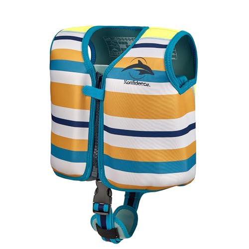 Konfidence Swim Jacket - Chaleco de Natación Premium con Correa de Seguridad Desmontable para Niños | Flotabilidad Ajustable | Cumple con CE | Aprobado por Escuelas (Gelato Mint, L (19-30kgs))