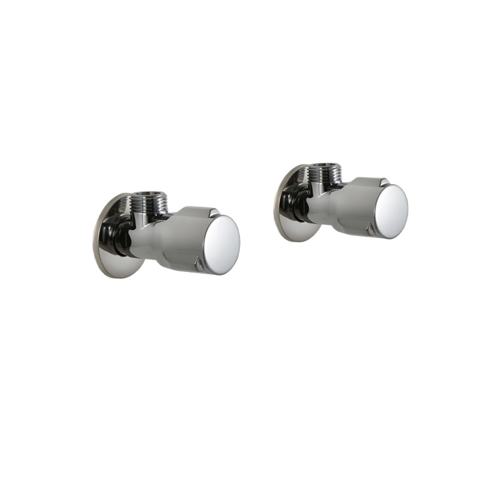 Bvhisehp Chrome Two Pcs Gold Chrome Brass Angle Valve 1/2 Inch Water Control Stop Valve For Bathroom