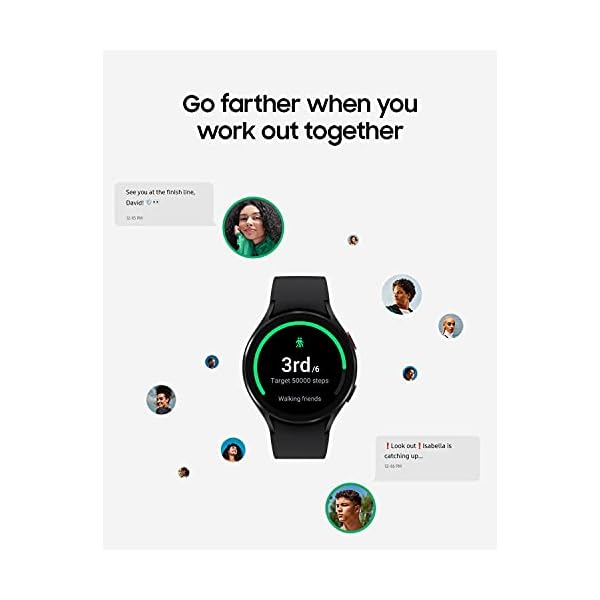 SAMSUNG Galaxy Watch 4 40mm Smartwatch with ECG Monitor Tracker for Health, Fitness, Running, Sleep Cycles, GPS Fall Detection, Bluetooth, US Version, SM-R860NZKAXAA, Black