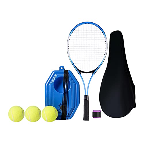 Raqueta de tenis portátil con cuerda elástica y mango antideslizante para principiantes