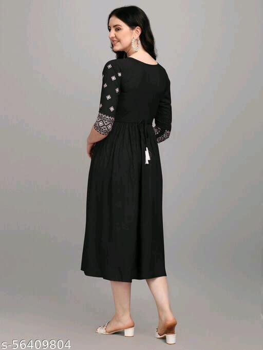 Image of Shreeji Garment Anarkali Kurti for Stylish Women /Designer Rayon Embroidered Women Kurta