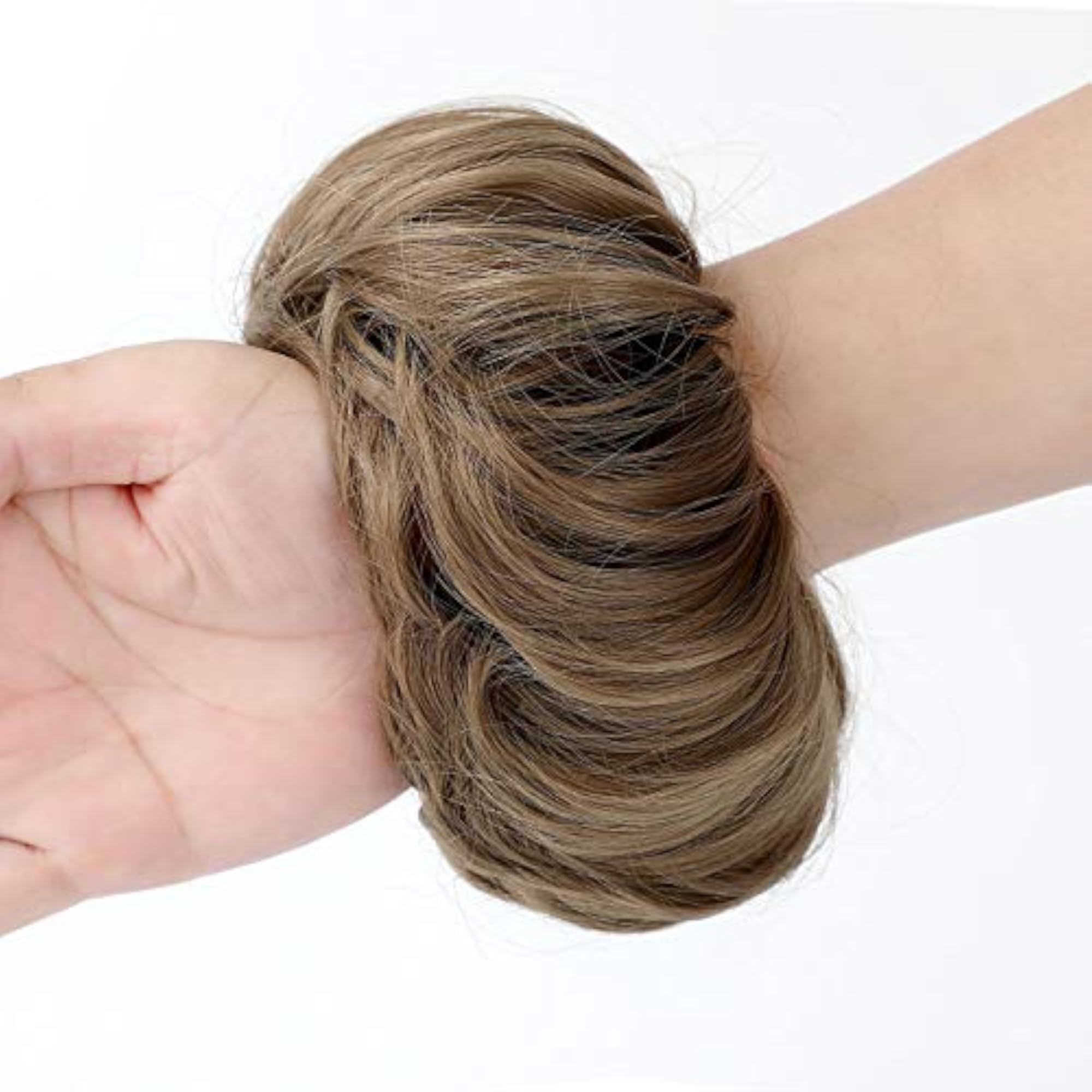2pc Fluffy Wavy Hair Bun Scrunchies for Women