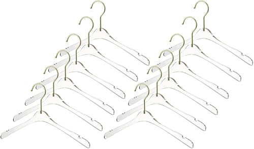 Miniatura 9 de YBM Home Perchas acrílicas transparentes de calidad hechas de acrílico transparente para un aspecto y sensación de lujo para el armario del armario,