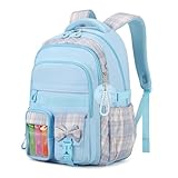 Sisipoet Schulrucksack Mädchen Teenager, Wasserdichter Schultasche Mädchen für die 3.-7. Klasse mit Schleife, Lässiger Schulranzen & Leichter Rucksack Mädchen für Schule Reisen
