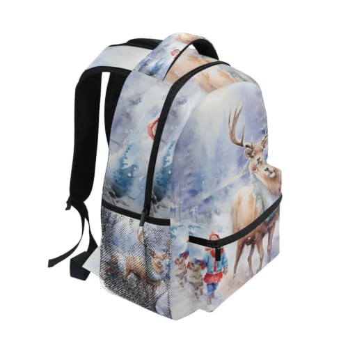 Sac à dos de voyage aquarelle Noël pour étudiants et écoliers - 2