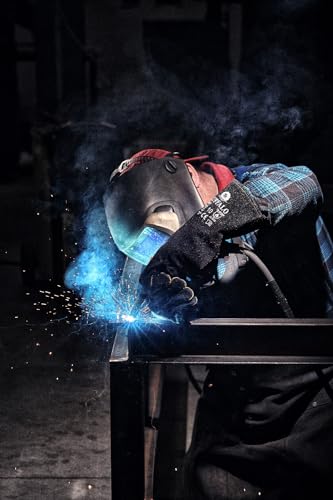 TK Gloves BUFFALO Schweißerhandschuh Montage-Handschuhe aus Leder/Größe 10, 1 Paar/Handschuhe Arbeitshandschuhe/Schweißschutzhandschuh mit Futter/Schwarzes Rindspaltleder/Lederhandschuhe