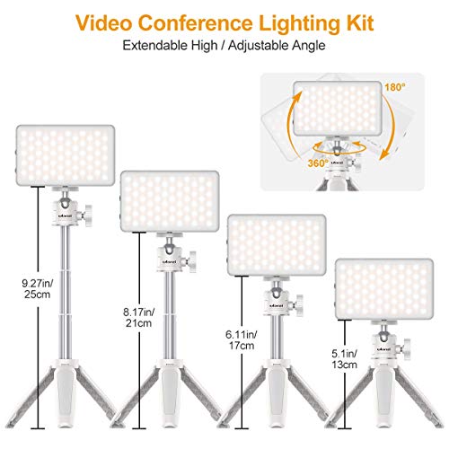 Webcam Video-Konferenzbeleuchtung für Laptop, LED-Video-Licht mit ausziehbarem Stativ, Tischlampe, kompatibel MacBook… – Bild 3