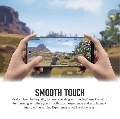 Image of SupCares Tempered Glass for Motorola Moto G45 (6.5 Inch) With Installation Kit | Military-Grade Gorilla Screen Protector | Edge to Edge Coverage | Black