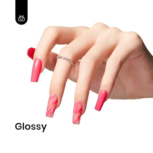 Beetles Pink Gel Polish - Strawberry Cocktail 15ML/0.51Fl Oz, Light Pink Gel Nail Polish, Soak Off UV LED Lamp Nail Art, Long-Lasting Manicure Salon DIY Home Spring Nails - Gifts for Her - 4