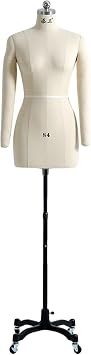 Female Mannequins with Dressmakers Dummy Plus Mannequin Torso Stand on Wheels for Sewing Clothes Tailor Model, White-Medium