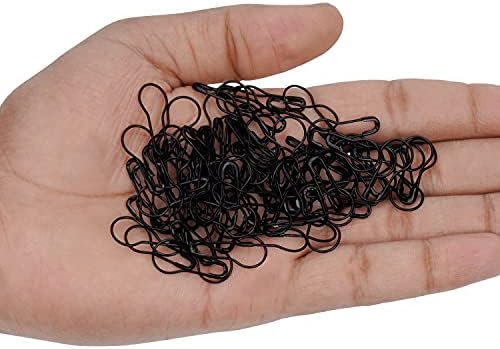 Belle Vous (500 Pack) Black Nylon String Hang Tag Loop Fasteners & Black Metal Pear Shaped Pins - Snap Lock Ties & Bulb Gourd Safety Pin for Security Clothing Tags & DIY Crafting