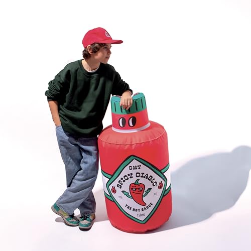 Omy Original Giant Inflatable Floor Pillow, Spicy Diablo, Easy to Inflate Lounger, Use as a Cushion or as Decoration