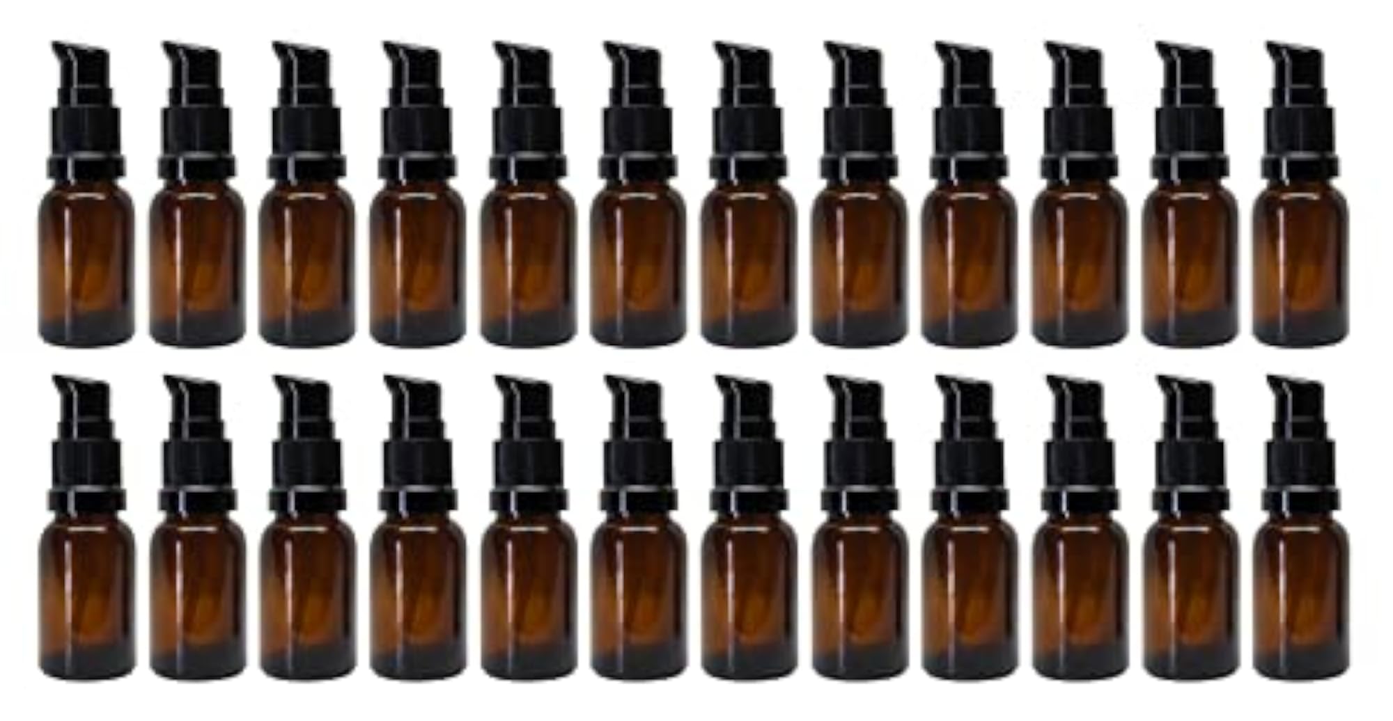 15 ML Amber Color Round Glass Bottle with Lotion Pump