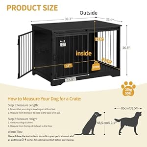 39.4" Heavy Duty Dog Crate Furniture with Barn Door, Wood Indoor Dog Crate Kennel for Small/Medium/Large Dogs, End Side Table, TV Stand, Black DFC02304B 394 Heavy Duty Dog Crate Furniture with Barn Door Wood Indoor Dog Crate Kennel for SmallMediumLarge Dogs End Side Table TV Stand Black DFC02304B