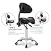 Kaleurrier Saddle Stool Rolling Swivel Height Adjustable with Wheels,Heavy Duty Anti-Fatigue Ergonomic Saddle Chair for Hair Beauty Salon Lab Dental Massage Office Home Kitchen(with Back, Black)