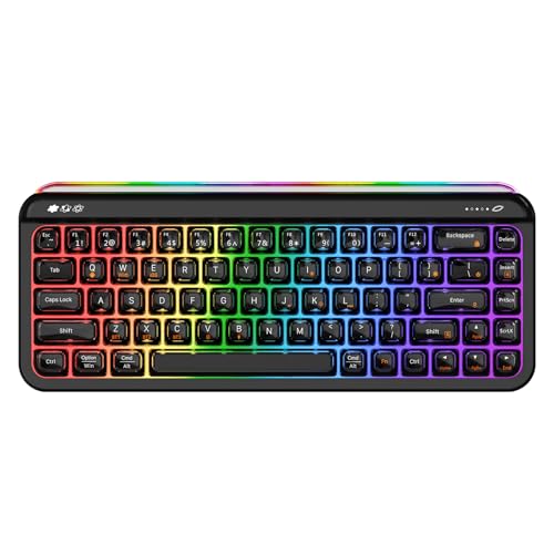 Clavier sans fil 68% touches translucides AJAZZ AF68 noir rétroéclairé RVB tri-mode