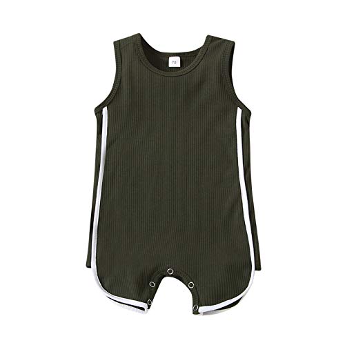 Newborn Kids Outfits Baby Boys Girls Cute Solid Color Romper Jumpsuit Bodysuit Top (Dark Green,18-24 Months)