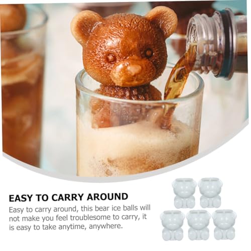 Molde de silicona para cubitos de hielo en forma de oso 5 piezas miniatura 5