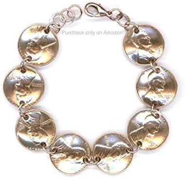 61st Birthday Gift For Women 1958 Penny Coin Bracelet Jewelry 1958 61st Anniversary Gift Women