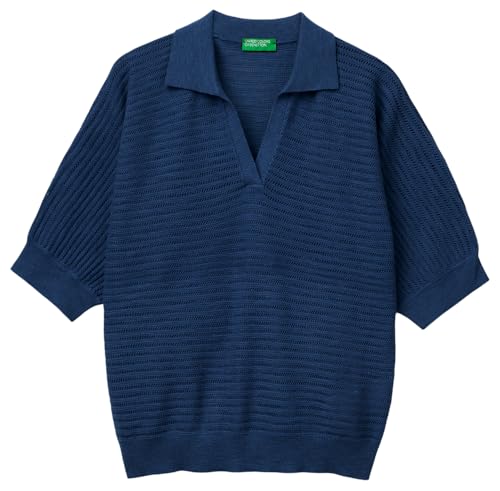 Suéter Mujer Benetton Maglia Polo de punto fino ideal para looks de oficina