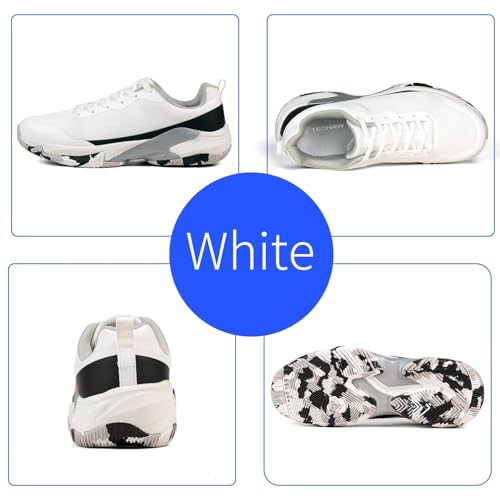 TEOHRW Wide Tennis Shoes for Men | All Court Pickleball Racquetball & Squash Athletic Sneakers | Arch Support & Cushioned Midsole White - Thumbnail 7