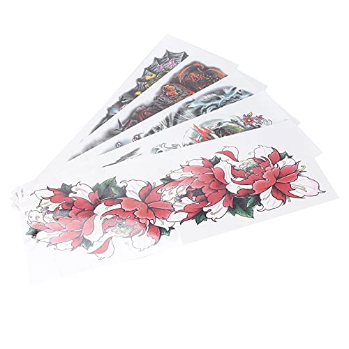 folhas de adesivos de tatuagem temporários à prova d'água de braço inteiro, adesivos de tatuagem de