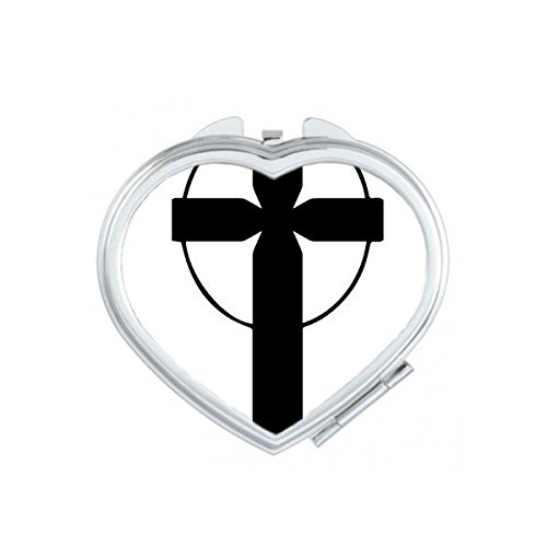 Miroir de poche portable sainte-croix église noire petit miroir main mignon