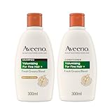 Aveeno Bundle of Volumising Fresh Greens Scalp Soothing Mint, Cucumber and Rosemary Shampoo & Conditioner for Fine Hair 300ml x2