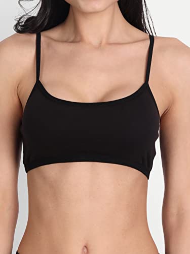 Image of Aimly Women's Cotton Non-Padded Non-Wired Low Coverage Sports Bra Pack of 3