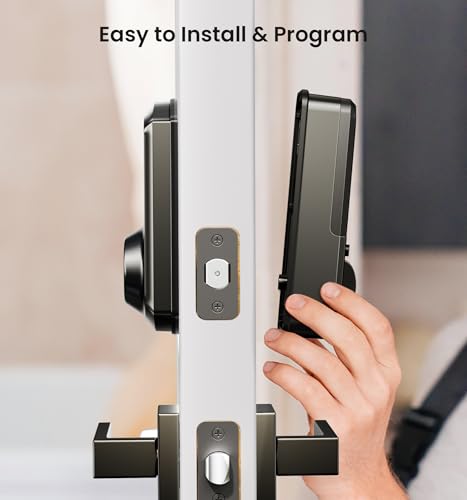 Veise VE06-L Smart Locks with 2 Lever Handle Set, App Control, Keyless Entry Deadbolt for Front Door, Electronic Digital Touchscreen Keypad, Auto Lock, Waterproof, Easy Installation, Matte Black thumbnail 9